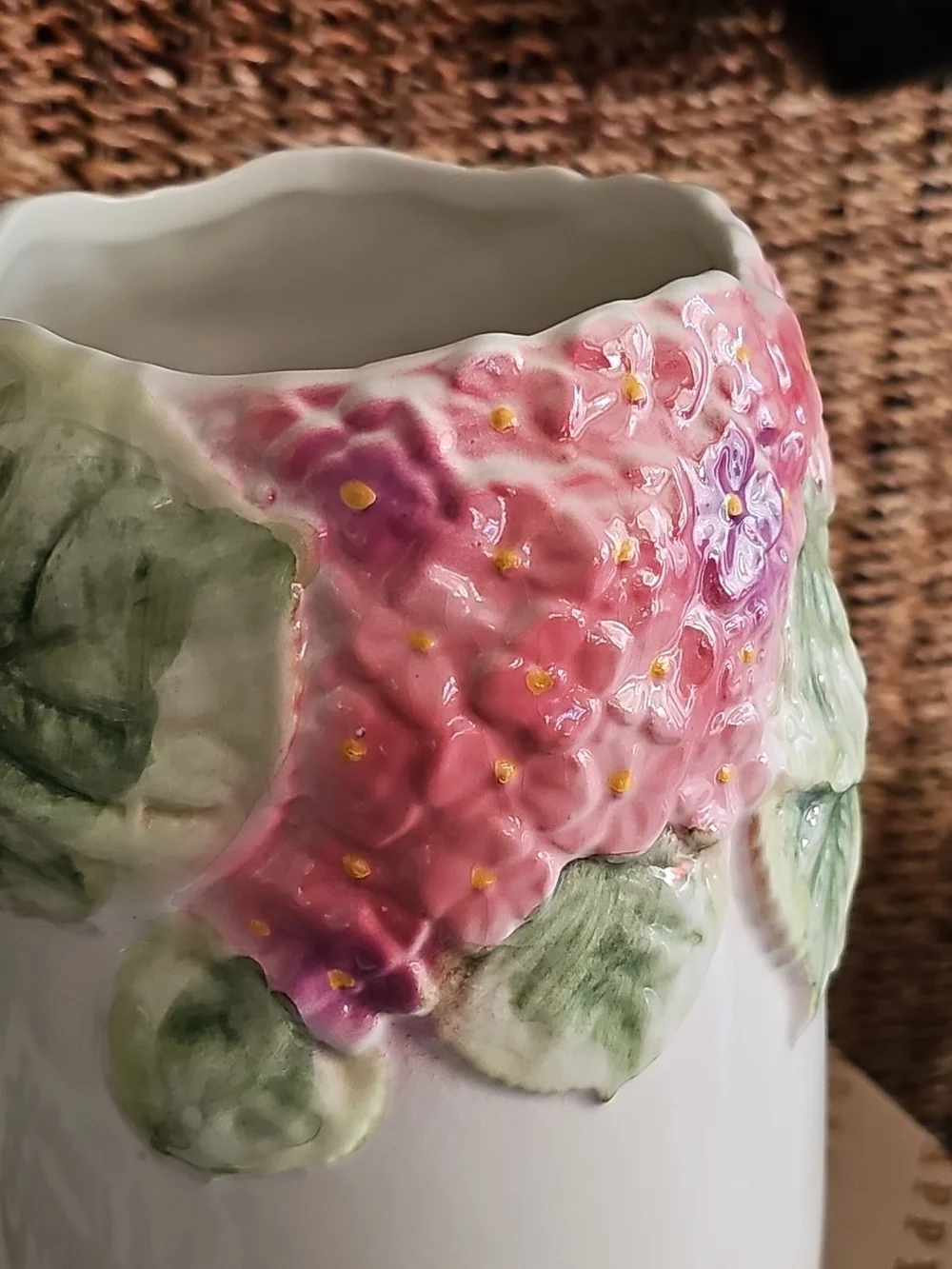 Vintage Pier 1 Imports Portugal White Floral Ceramic 10